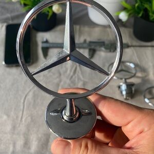 Silver and Blue Hood Star Emblem for Mercedes-Benz